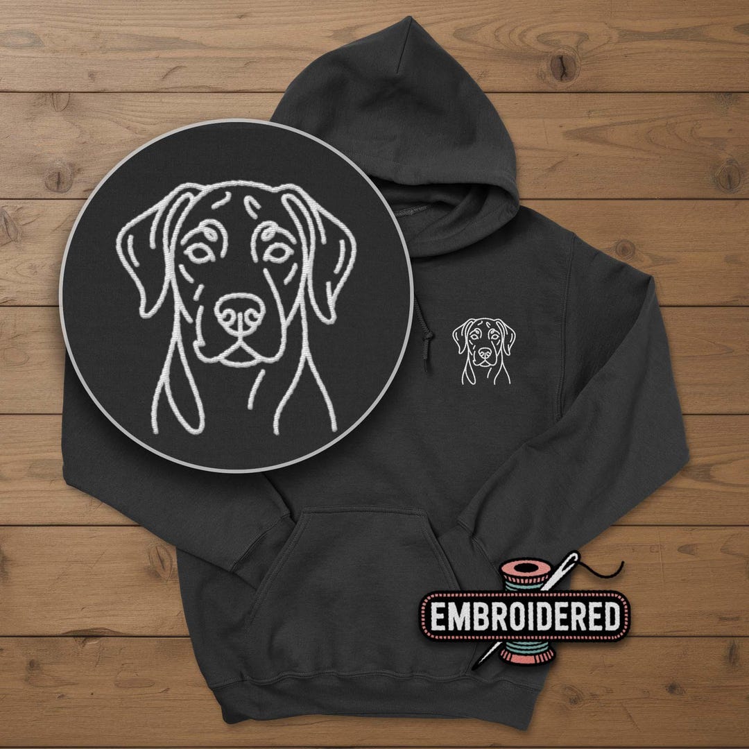Rhodesian Ridgeback Embroidered Hoodie, Ridgeback Hoodies - Etsy
