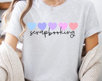 Scrapbooking Shirts For Women, Women's Scrapbooking T-Shirt, I Love Scrapbooking Shirt, I Heart Scrapbooking Tee, Scrapbooking T-Shirts