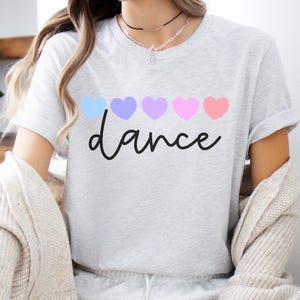 Dance Shirts For Women, Women&#39;s Dancer T-Shirt, I Love Dancing Shirt, I Heart Dance Tee, Dance Lover T-Shirts, Dance Teacher Shirt