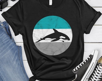 Orca Shirt, Retro Killer Whale Tee, Killer Whale Gift, Vintage