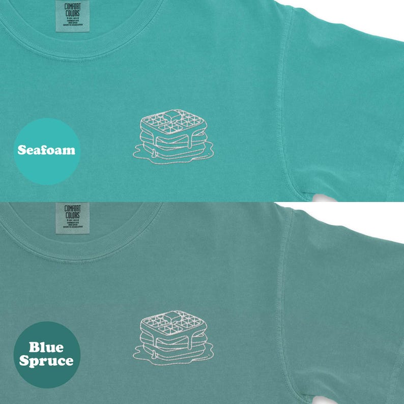 Camiseta bordada con colores Waffles Comfort, camisa Waffles, regalo Waffles imagen 7