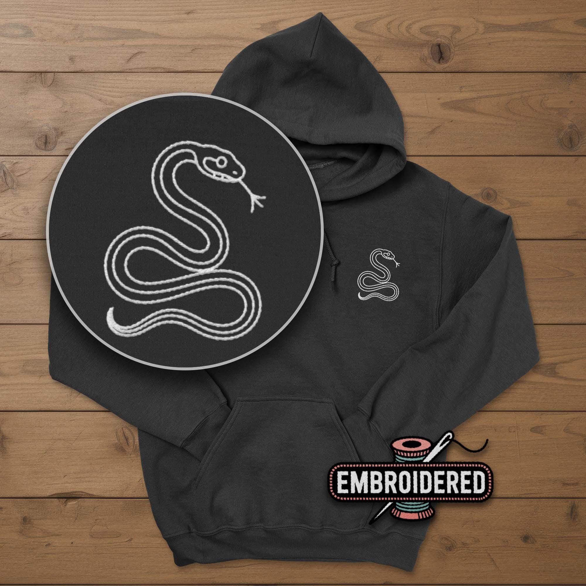 Snake Embroidered Hoodie - Etsy