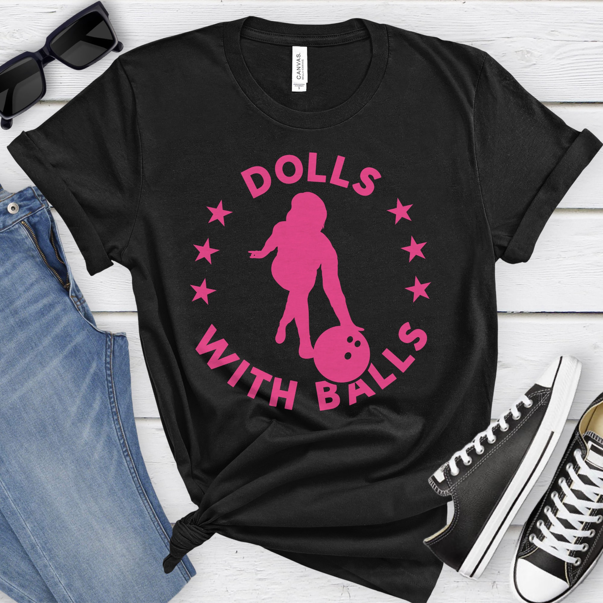 Bowling Shirt For Women, Womens Bowling Team Shirt, Dolls With Balls, Funny Bowling T-shirt For Women, Women's Bowling League Shirts