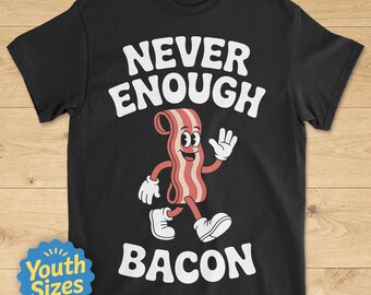 Kids Bacon Shirt, Cute Kids Bacon Shirts, Youth Bacon Tee, Boys or Girls Bacon T-Shirt, Children's Bacon Tshirt