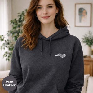 North Carolina Embroidered Hoodie, Adult Unisex Men's or Women's North Carolina Hoodies, NC Gift image 5