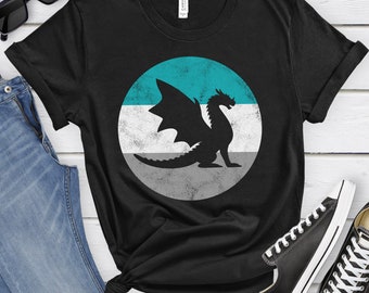 Dragon Shirt, Retro Dragon Tee, Dragon Gift, Vintage Dragon T-shirt for Men, I Love Dragons, Dragon Shirts For Men