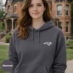 North Carolina Embroidered Hoodie, Adult Unisex Men's or Women's North Carolina Hoodies, NC Gift image 8