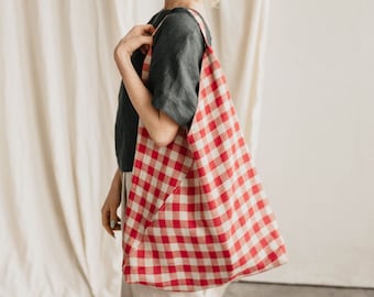 Linen Shopping Bag. Linen Beach Bag. Natural Linen Summer