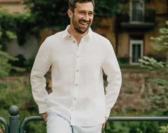 Classic Linen Shirt for Men HECTOR. Men's Linen Summer Shirt