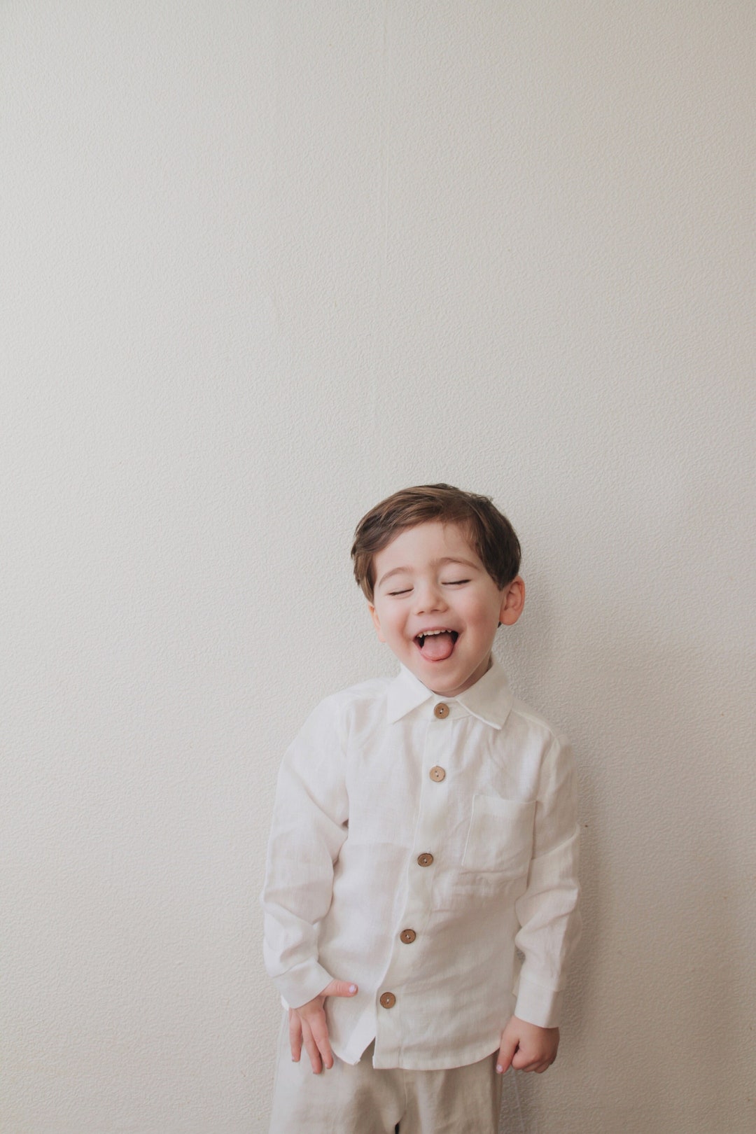 Laumelinen Kids Linen Shirt Menuo