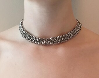 Rolo chainmaille choker necklace