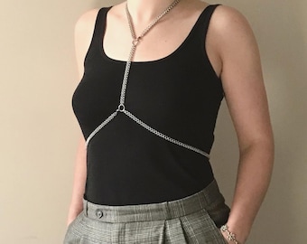 Chainmaille 2 in 1 choker harness and necklace