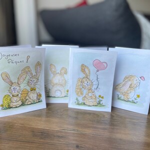 Cartes de Pâques originales et uniques peintes à l'aquarelle
