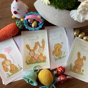 Cartes de Pâques uniques dessinées et peintes à la main