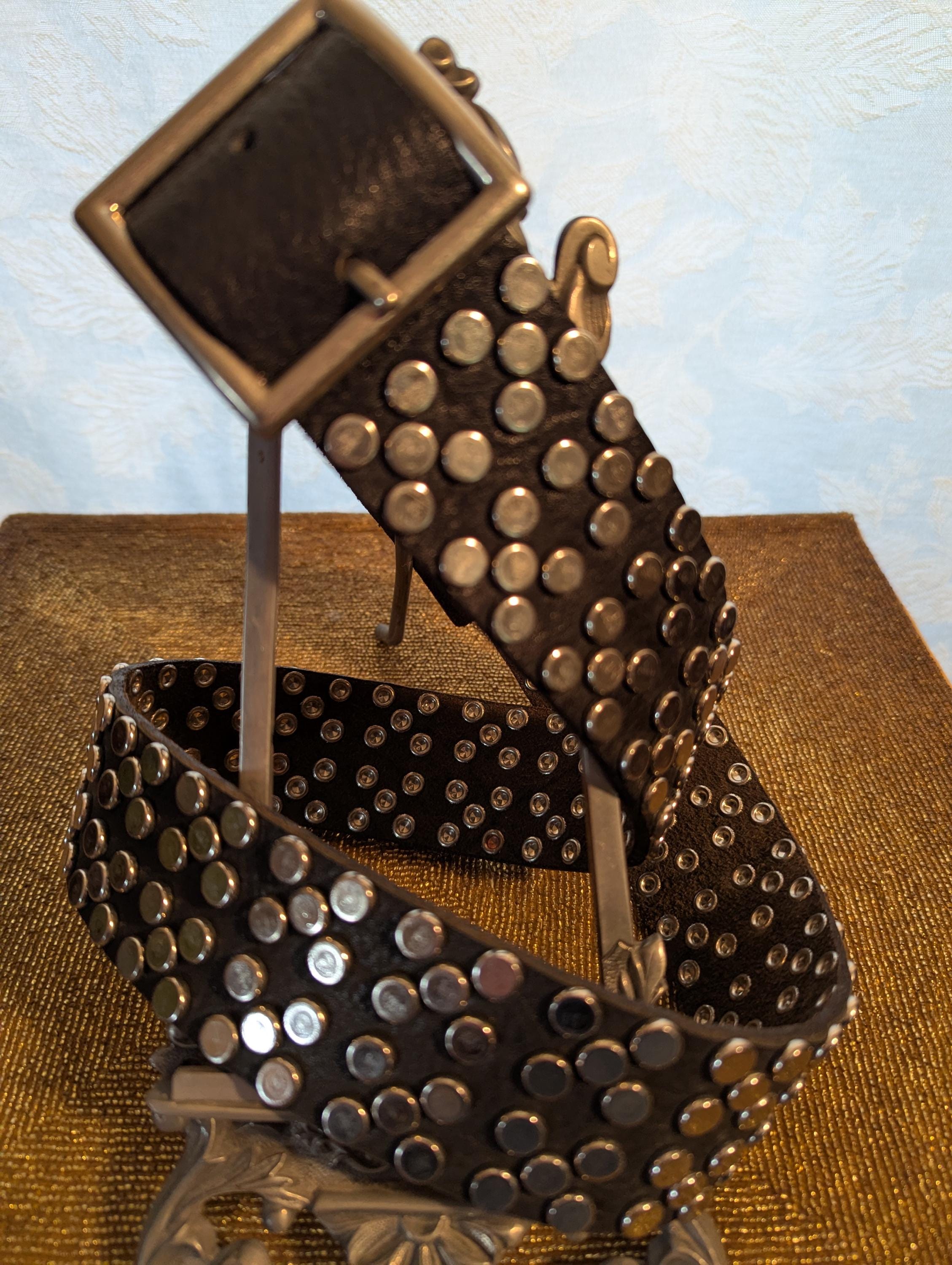 Italian leather stud belt Brea Belt – Studded | Italian Leather Belt with Gold Studs  main image 2