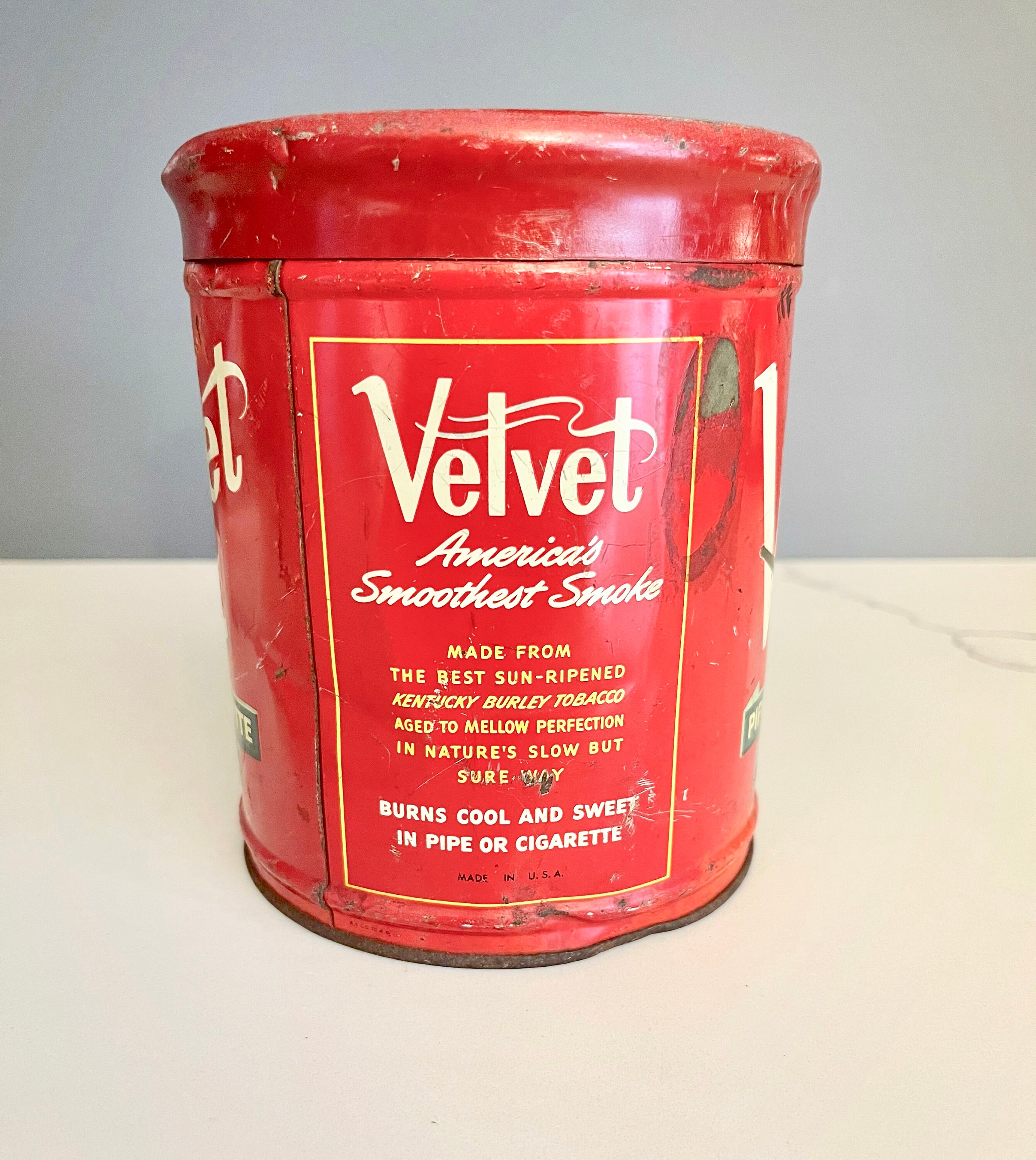velvet tobacco tin age Vintage 1950s Velvet Tobacco Tin, Liggett & Myers Co