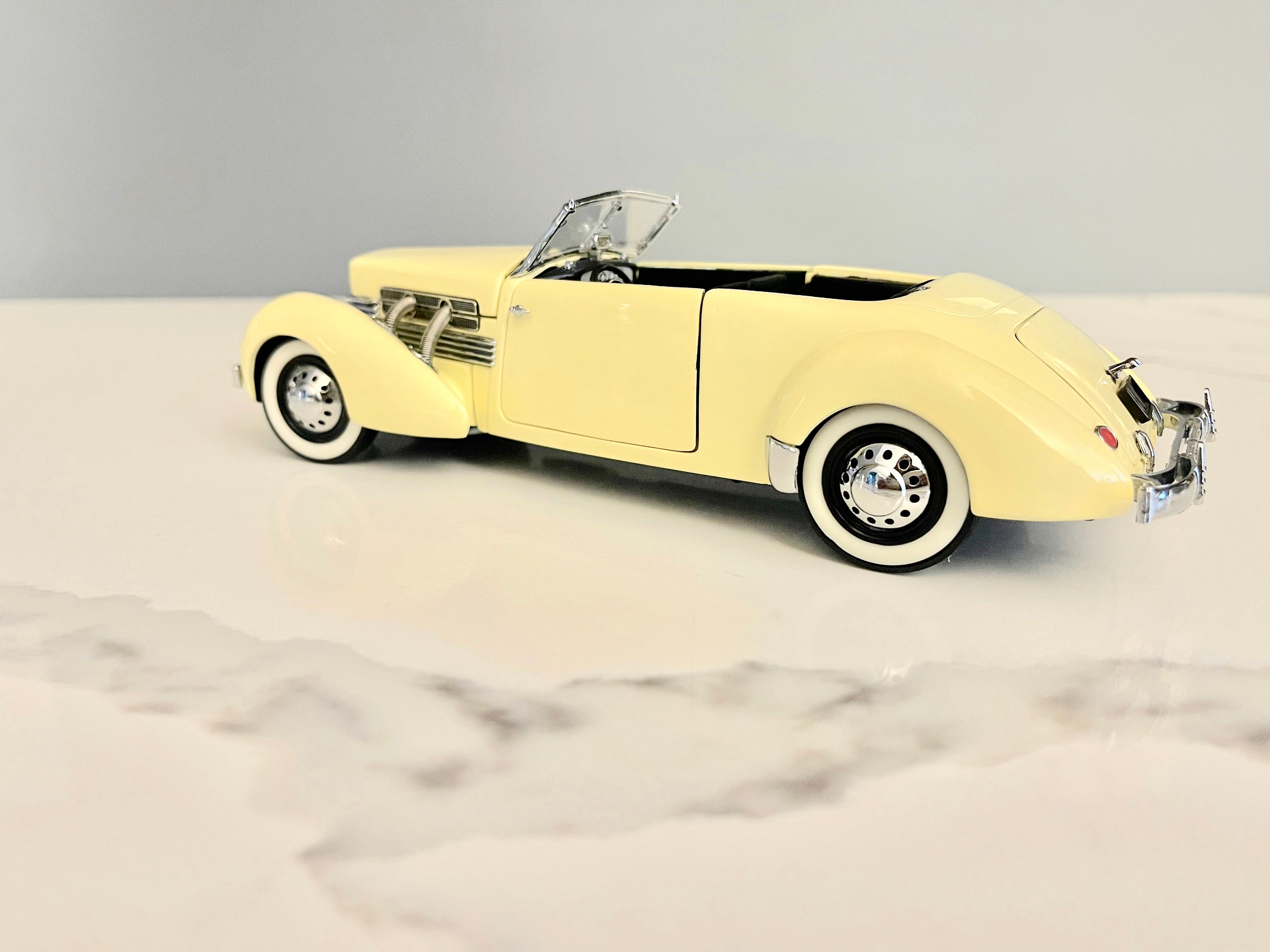 Franklin Phaeton Mint, Vintage 1937 Cord 812 Yellow Phaeton Coupe