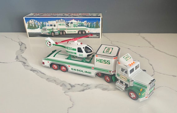 1995 Hess Truck and Helicopter, Collectible Toy Truck, Original