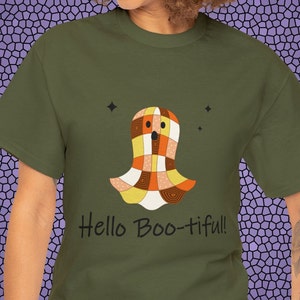 Halloween Ghost Shirt - Patchwork Ghost - Quilt Shirt - Halloween Tshirt - Cute Ghost Shirt - Halloween Shirt for Women - Shirt for Quilters