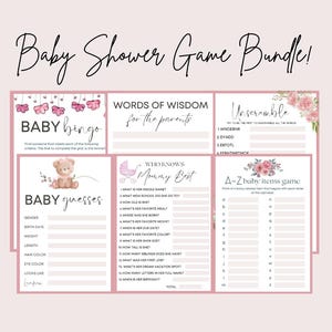 Baby Shower Game Bundle - Pink, Printable Baby Shower Game