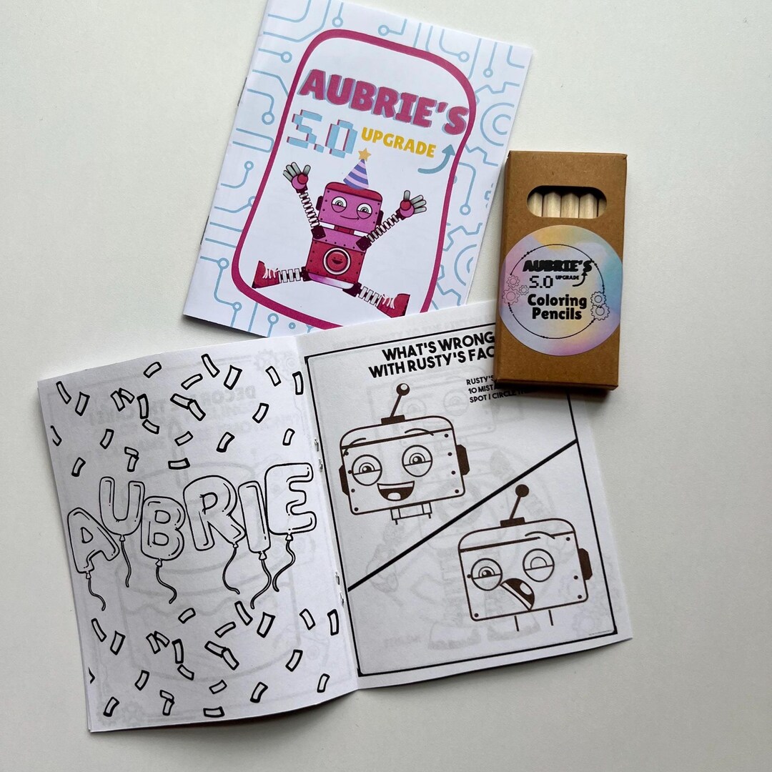 Personalized Mini Coloring Book Party Favor - Etsy