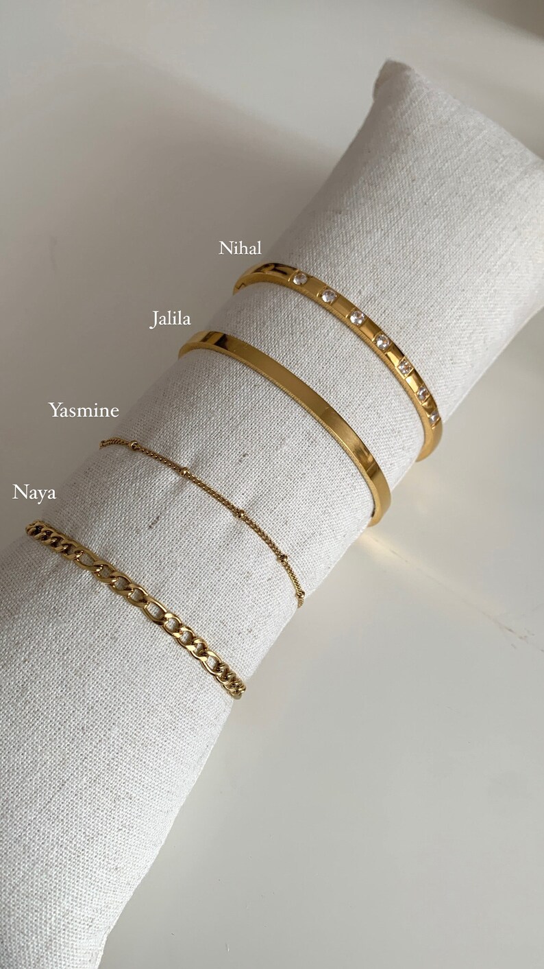 Bracelet doré en acier inoxydable  Elia main image 0