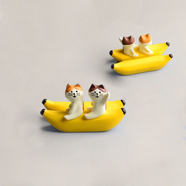 Banana Boat Business Card Holder | Cat Photo Holder | Desktop Note Holder Ornament | Cat Resin Decoration