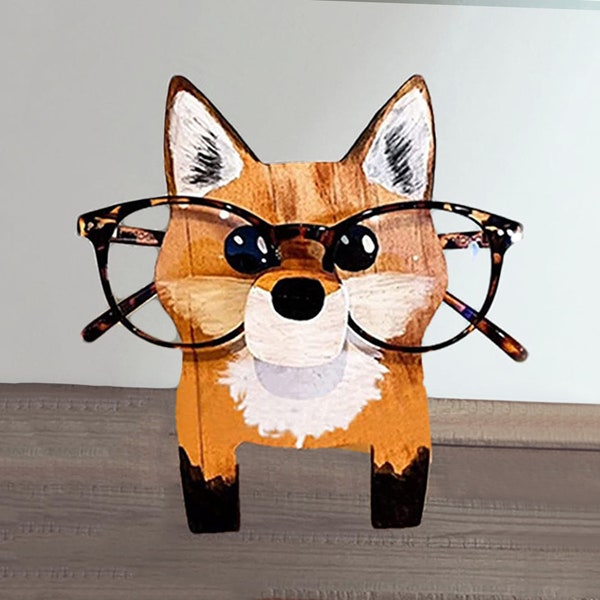 Wooden Animal Eyeglasses Storage Ornament | Creative Office Desktop Wooden Crafts Eyeglasses Display Stand