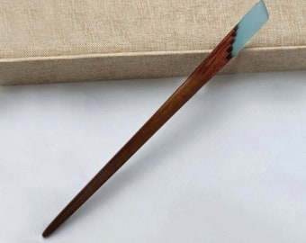 Wooden Hair Stick - Resin Drip Creative Square Hairpin - Hair Fork - Hair Comb - Red Padauk Wood Hair Aaccessories