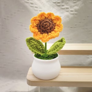 Crochet Mini Sunflowers Decoration, Knitted Flowers Home Table Decor, Ornaments Birthday Gift, Gift for her