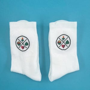 Schafkopf | Bestickte Socken Tennissocken mit Schafkopf Design