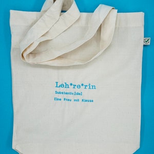 Lehrer | Bestickte Bio Baumwoll Tasche mit Spruch