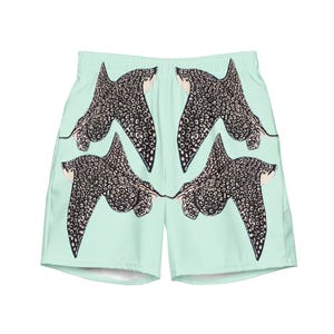 Zwembroek met gevlekte adelaarsrog | Mintgroene Stingray-zwemshort voor heren