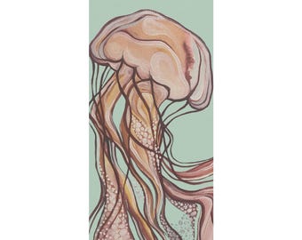 Aquarell Quallen Stranddecke: Boho Decke - Übergroßer Überwurf