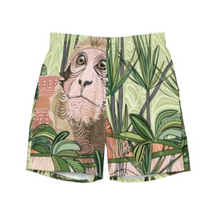 Monkey Business-zwembroek | Groene jungle-zwemshort voor heren