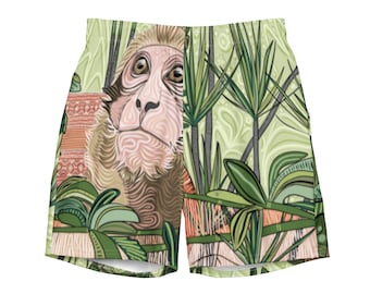Monkey Business Badehose | Grüne Jungle Herren Badeshorts