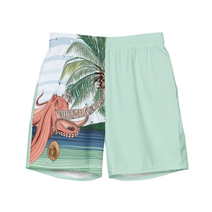 Octopus hangmat zwembroek | Ocean Palm Tree-zwemshort voor heren