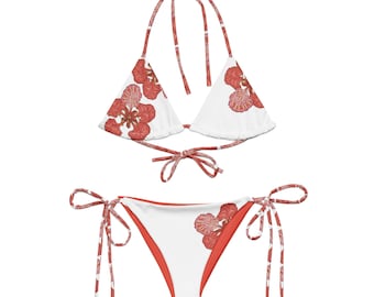 Extravagante Blumen String Bikini Set | Flame Tree Floral Print Damen Badeanzug