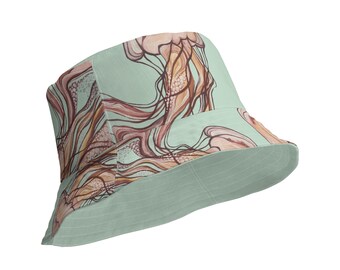 Quallen Tentakel Fischer Hut | Wasserfarben Sea Jellies Wendehut