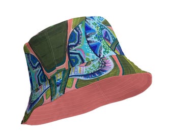 Tropical Snake Bucket Hat | Rainforest Reptile Reversible Beach Hat