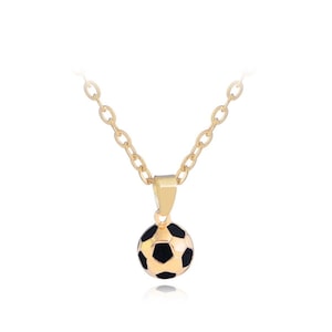Football Necklace Chain Pendant Sports Men Boys Kids Gold