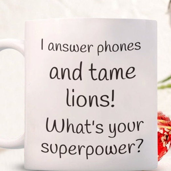 Vet Receptionist Gifts, Vet Assistant Gifts, Vet Office Gifts, Vet Reception Gifts, Receptionist Gifts, I Answer Phones and Tame Lions