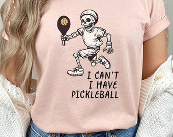 Funny Pickleball Skeleton T-Shirt, Halloween Gift