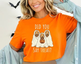 T-shirt d'Halloween Cute Ghost Dogs Trick or Treat - Chemise d'Halloween Spooky Fun pour les amoureux des chiens