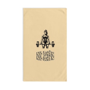 Fitness Motivation Hand Towel - Gym Decor, Workout Gift, No Pain No Gain, Exercise Towel, Home Gym Essential