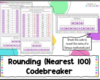 Rounding to the Nearest 100 Codebreaker Worksheet, Maths Teaching Resources, Home Education Pintables, Digital Download, Classroom Lessons
