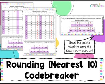Rounding to the Nearest 10 Codebreaker Worksheet, Maths Teaching Resources, Home Education Pintables, Digital Download, Classroom Lessons