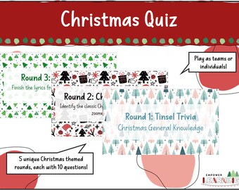 Christmas Quiz 2023, End of Term Quiz, Complete Resources for Teachers, Family Friendly Quiz Game, Staff Christmas Quiz, Digital Downloads
