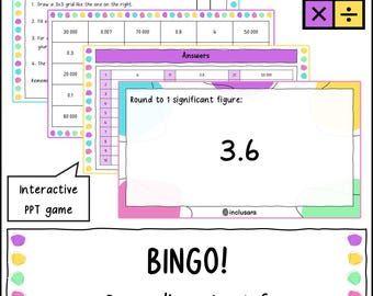 Bingo de arredondamento para algarismos significativos, recursos para professores, atividades para a sala de aula de matemática
