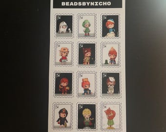 Hirono inspired Stamp Sticker Sheet